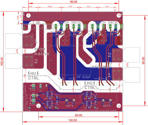 The power stage board layout.