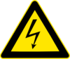 DIN 4844 High voltage warning.svg