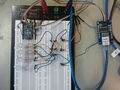 Breadboard of the working prototype. We later connected all the leds behind single resistors per color channel.